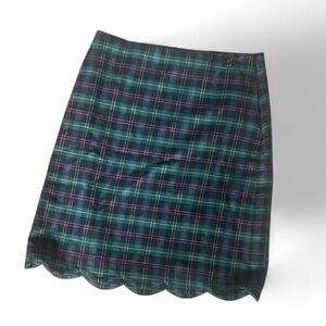 Talbots Green and Purple Plaid Mini Skirt